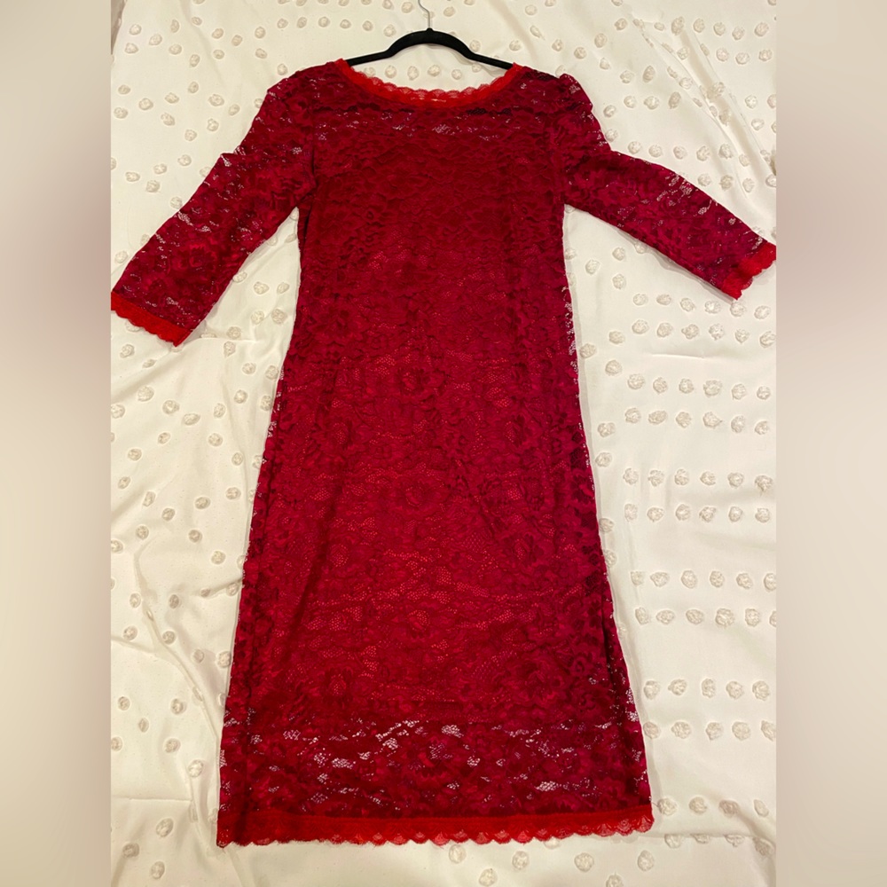 Burgundy Lace Dress